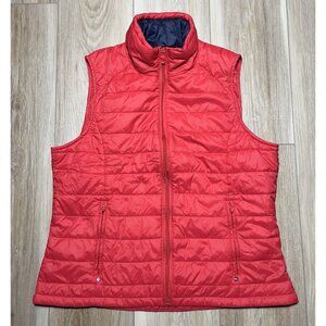 L-RL Ralph Lauren Active Red Quilted Puffer Vest - Women Size Large